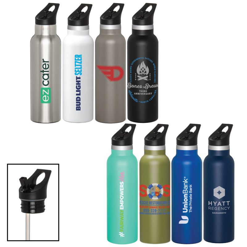 Colson 20 oz Vacuum Insulated Water Bottle w/Straw Lid